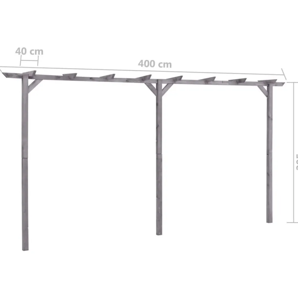 Best Puutarhan pergola harmaa 400x40x205 cm kyllästetty mänty Pergolat