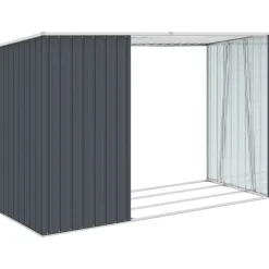Puutarhan polttopuuvaja antrasiitti 245x98x159cm galv. teräs Polttopuukatokset