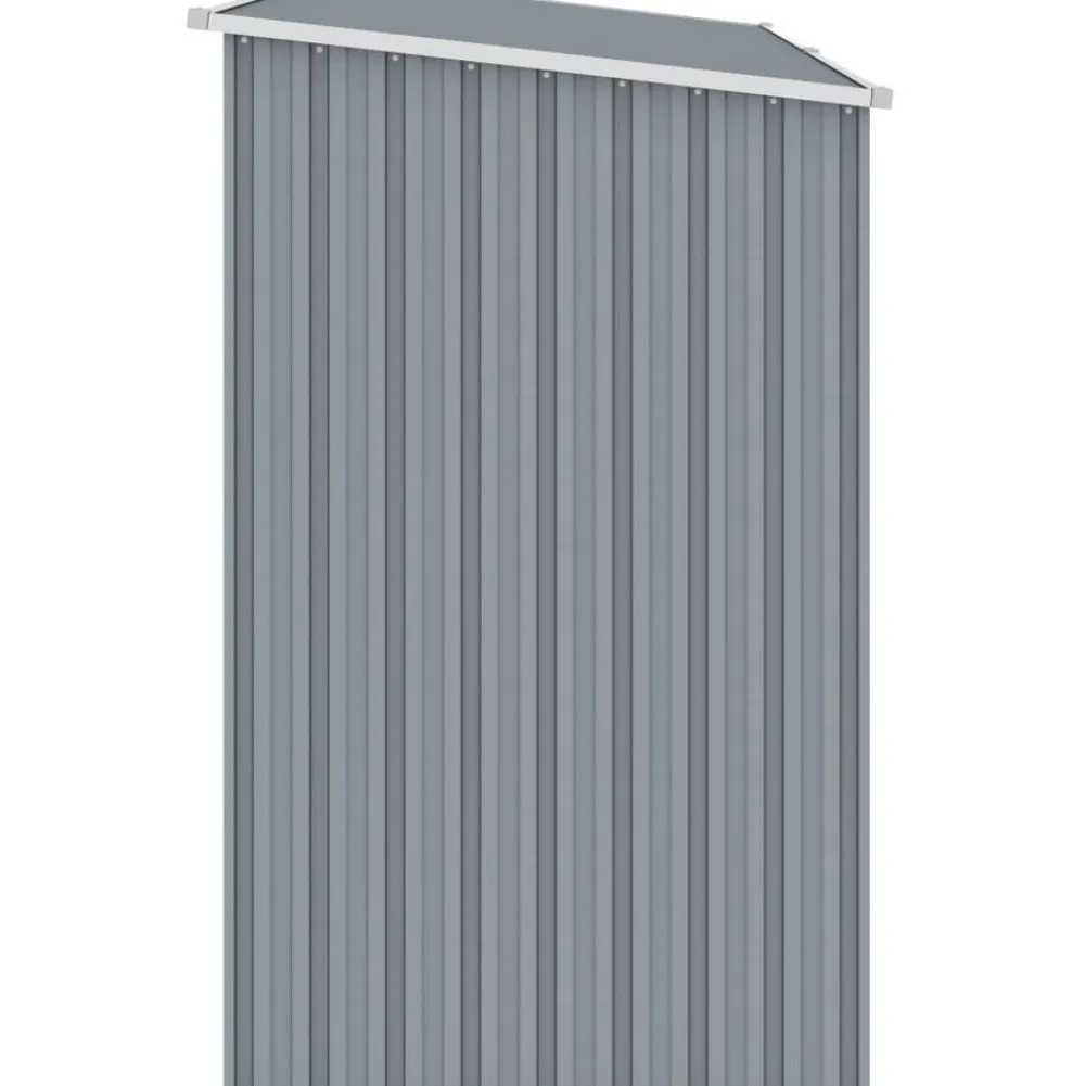 Puutarhan polttopuuvaja harmaa 245x98x159cm galvanoitu teräs Polttopuukatokset