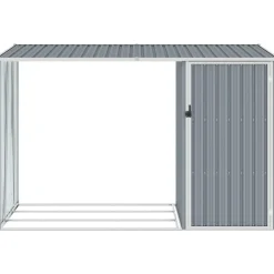 Puutarhan polttopuuvaja harmaa 245x98x159cm galvanoitu teräs Polttopuukatokset