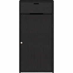 Puutarhan säilytyskaappi musta 55x55x111 cm polyrottinki*FinePRICE Clearance