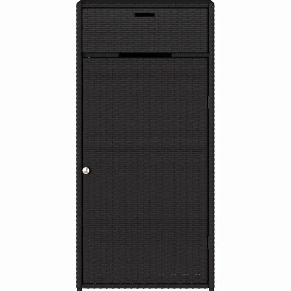 Puutarhan säilytyskaappi musta 55x55x111 cm polyrottinki*FinePRICE Clearance