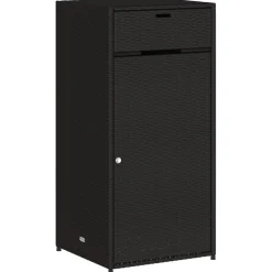 Puutarhan säilytyskaappi musta 55x55x111 cm polyrottinki*FinePRICE Clearance