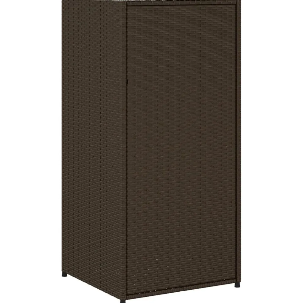 Puutarhan säilytyskaappi ruskea 55x55x111 cm polyrottinki*FinePRICE Discount