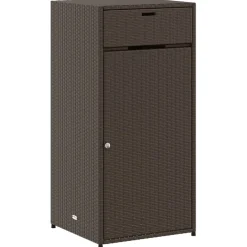 Puutarhan säilytyskaappi ruskea 55x55x111 cm polyrottinki*FinePRICE Discount