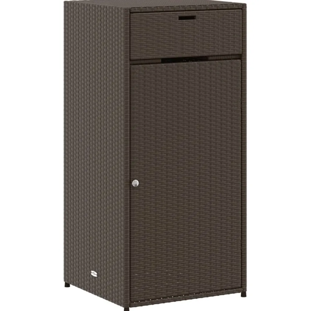 Puutarhan säilytyskaappi ruskea 55x55x111 cm polyrottinki*FinePRICE Discount