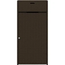 Puutarhan säilytyskaappi ruskea 55x55x111 cm polyrottinki*FinePRICE Discount