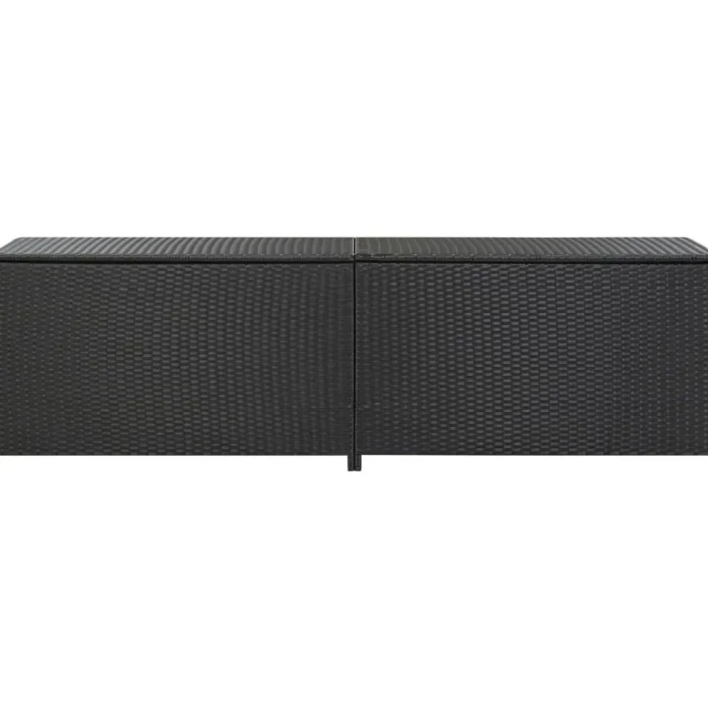 Discount Puutarhan säilytyslaatikko polyrottinki 200x50x60 cm musta Säilytyslaatikot Ulos|Polyrottinkikalusteet