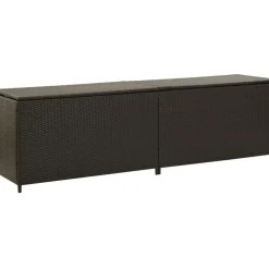 Clearance Puutarhan säilytyslaatikko polyrottinki 200x50x60 cm ruskea Säilytyslaatikot Ulos|Polyrottinkikalusteet