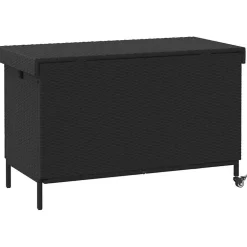 Puutarhan säilytyslaatikko pyörillä musta 110x55x73 cm (03826)*FinePRICE New