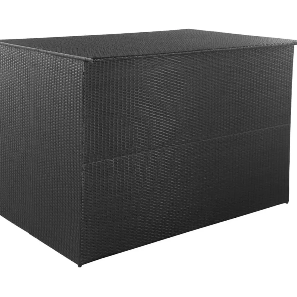 Puutarhan säilytyslaatikko 150x100x100 cm musta polyrottinki*FinePRICE Outlet