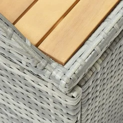 Outlet Puutarhan säilytyspenkki 120 cm polyrottinki harmaa Säilytyslaatikot Ulos|Puutarhapenkit