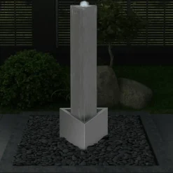 Puutarhan suihkulähde hopea 37,7x32,6x110 cm Suihkulähteet Ja Altaat