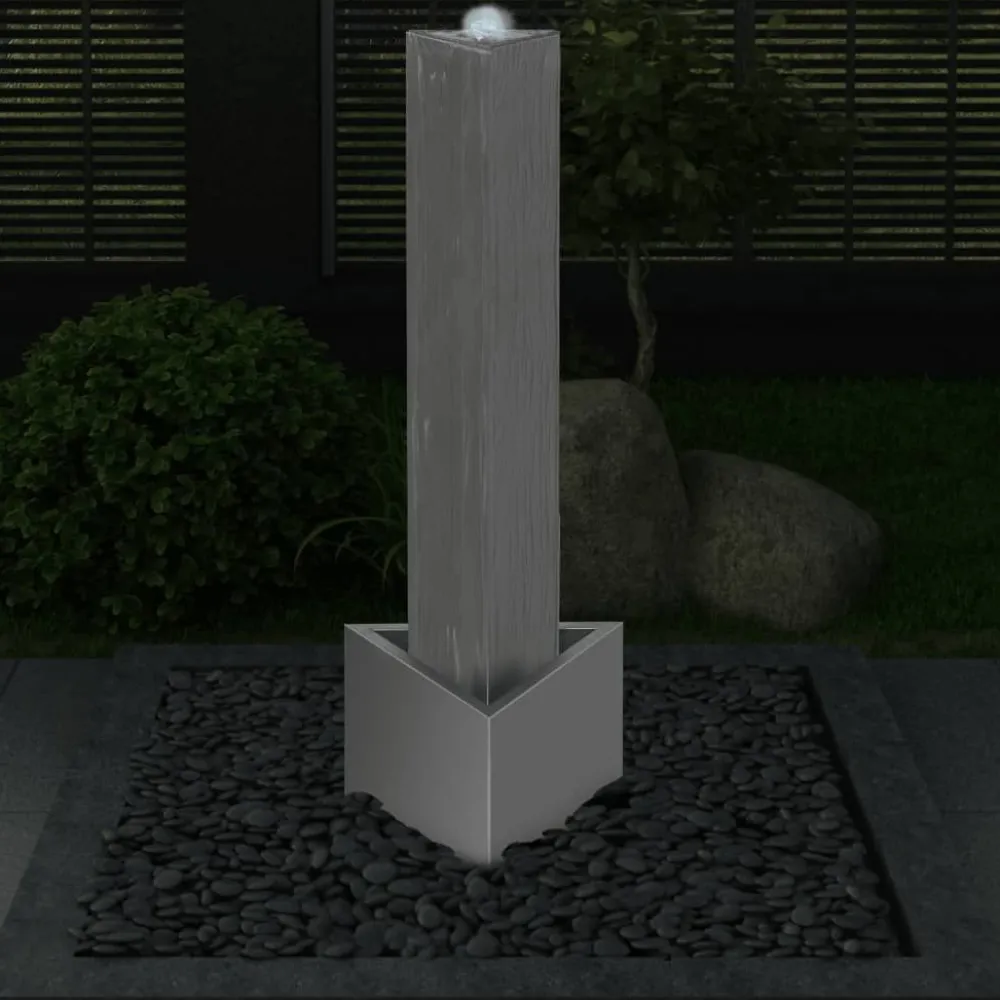 Puutarhan suihkulähde hopea 37,7x32,6x110 cm Suihkulähteet Ja Altaat