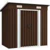 Outlet Puutarhan varastovaja ruskea 194x121x181 cm teräs 2,1m2 Puutarhavajat