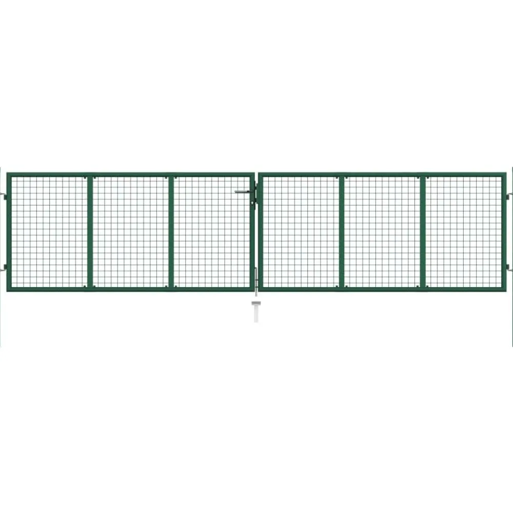 Puutarhan verkkoportti teräs 400x100cm vihreä*FinePRICE Online