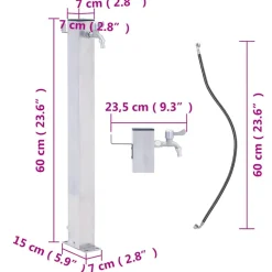 Puutarhan vesipylväs, ruostumaton teräs, eri korkeuksia ja muotoja (29502)*FinePRICE Sale