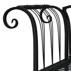 Puutarhapenkki 2-istuttava 128 cm musta teräs (18828)*FinePRICE Sale