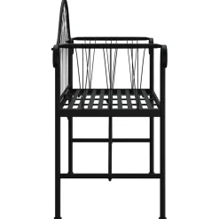 Puutarhapenkki 2-istuttava 128 cm musta teräs (18828)*FinePRICE Sale