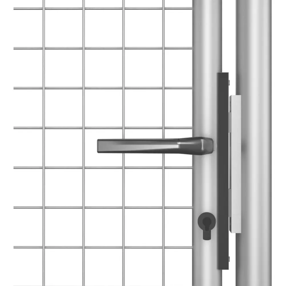 Puutarhaportti galvanoitu teräs 105x200cm hopea*FinePRICE New