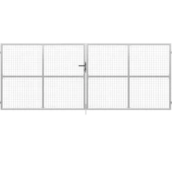 Puutarhaportti galvanoitu teräs 415x200cm hopea*FinePRICE Best