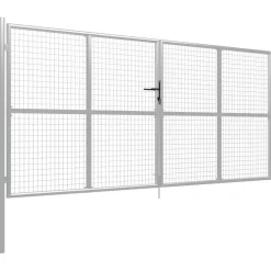 Puutarhaportti galvanoitu teräs 415x200cm hopea*FinePRICE Best