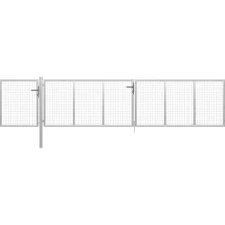 Puutarhaportti teräs 500x75cm hopea*FinePRICE Hot