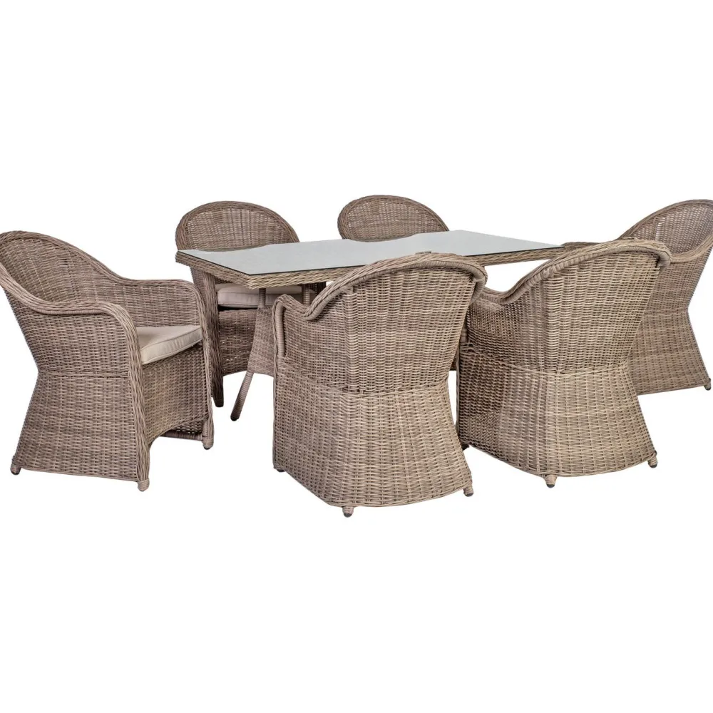 Puutarharyhmä TOSCANA, 6 tuolia, beige*Home4you Hot