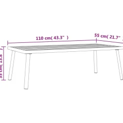 Puutarhasohvapöytä antrasiitti 110x55x35 cm teräs*FinePRICE Outlet