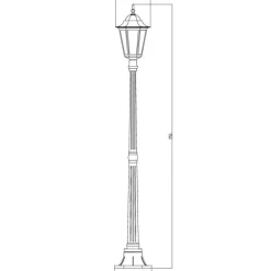New Pylväsvalaisin Kartano PKK-1U Ø 248x1755 mm valkoinen Pylväsvalaisimet
