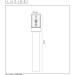 Pylväsvalaisin Lori Ø12x80cm 15W antrasiitti*Lucide Clearance