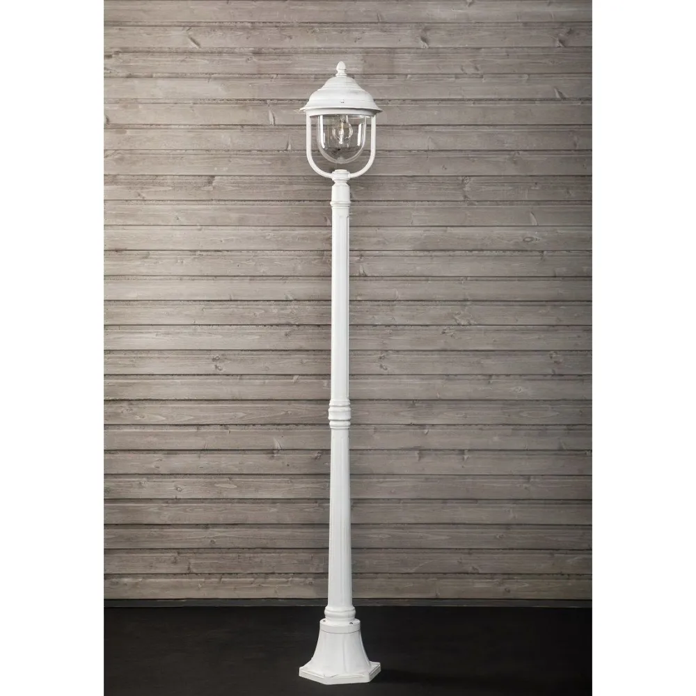 Discount Pylväsvalaisin Kello Ø240x1760 mm valkoinen/kulta Pylväsvalaisimet