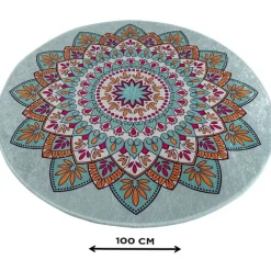 Pyöreä kylpyhuonematto Royal, Ø100cm, sininen*Linento Clearance