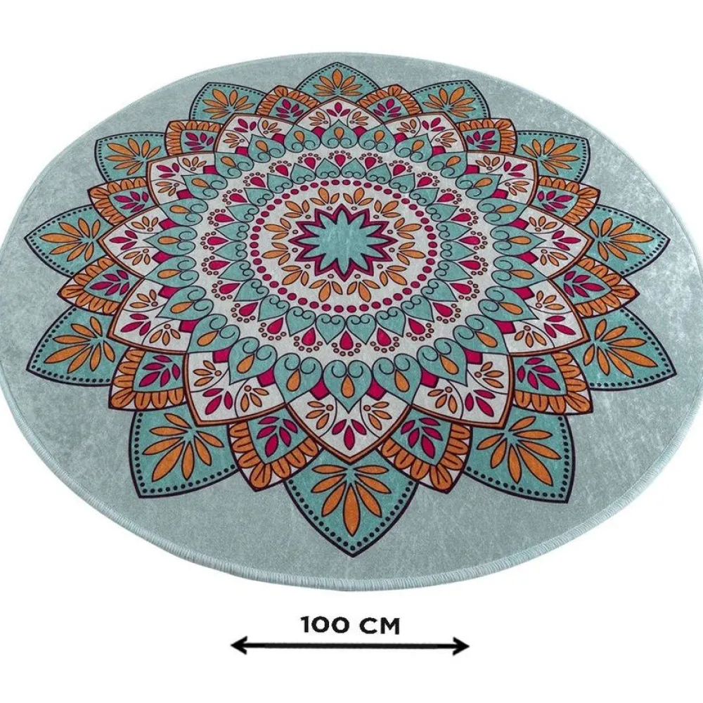 Pyöreä kylpyhuonematto Royal, Ø100cm, sininen*Linento Clearance