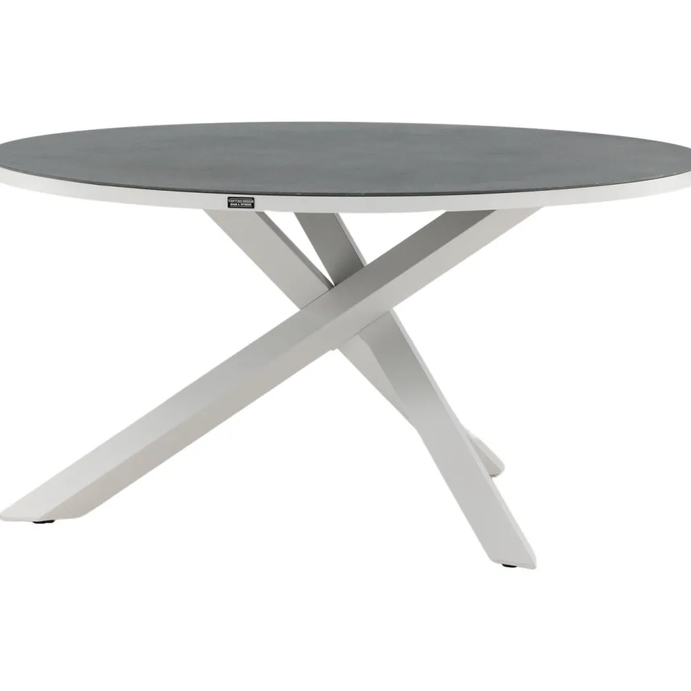 Discount Pyöreä ruokapöytä Copacabana 2, Ø140cm, harmaa/valkoinen Puutarhapöydät