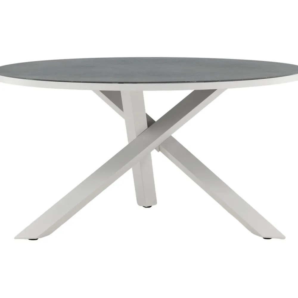 Discount Pyöreä ruokapöytä Copacabana 2, Ø140cm, harmaa/valkoinen Puutarhapöydät