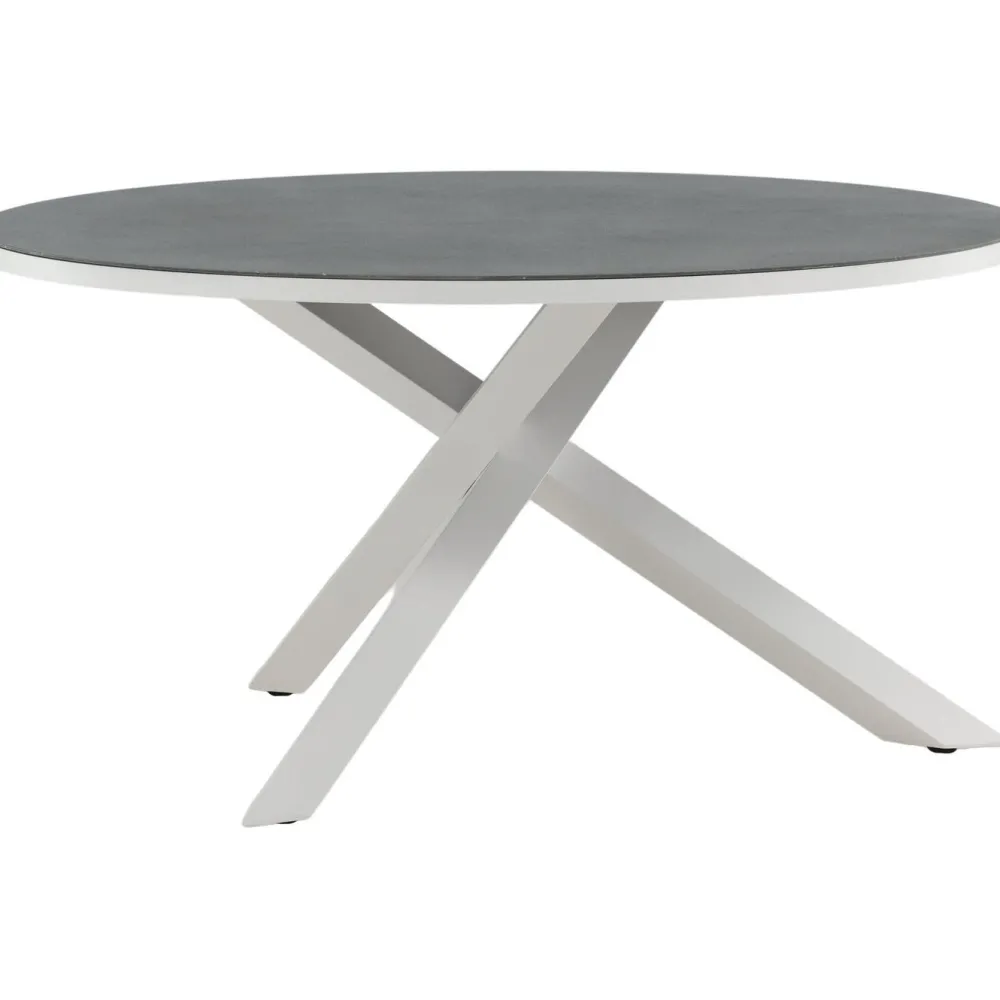 Discount Pyöreä ruokapöytä Copacabana 2, Ø140cm, harmaa/valkoinen Puutarhapöydät
