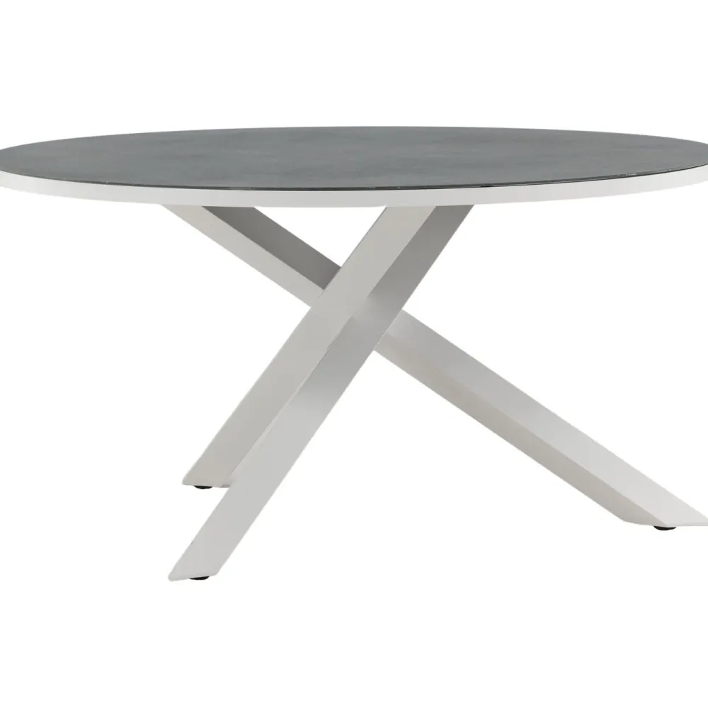 Discount Pyöreä ruokapöytä Copacabana 2, Ø140cm, harmaa/valkoinen Puutarhapöydät