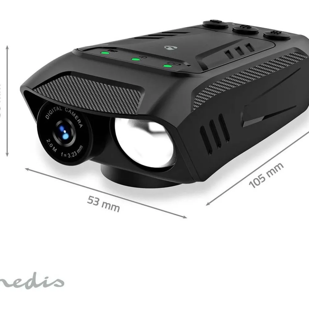 Pyöräkamera valolla ja torvella CCAM100BK Full HD*Nedis New