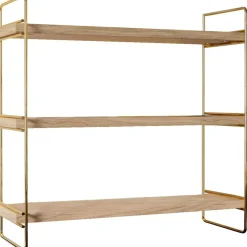 Pöytähylly Masa, 40x40cm, kulta/ruskea*Linento Furniture Online