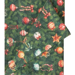 Pöytäliina CHRISTMAS NEW 136x220 cm, joulukoristeet kuusessa, monivärinen*Home4you Clearance