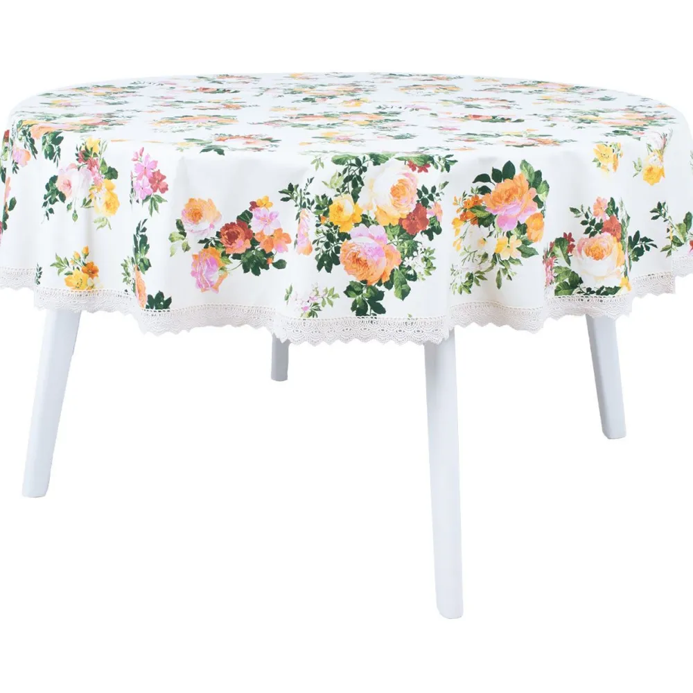 Clearance Pöytäliina HOLLY Ø170 cm, vaalea ruusukuosi, monivärinen Keittiötekstiilit