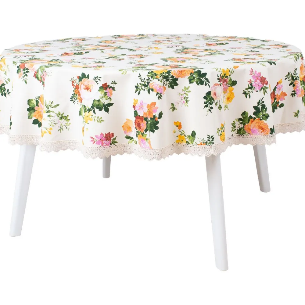 Clearance Pöytäliina HOLLY Ø170 cm, vaalea ruusukuosi, monivärinen Keittiötekstiilit