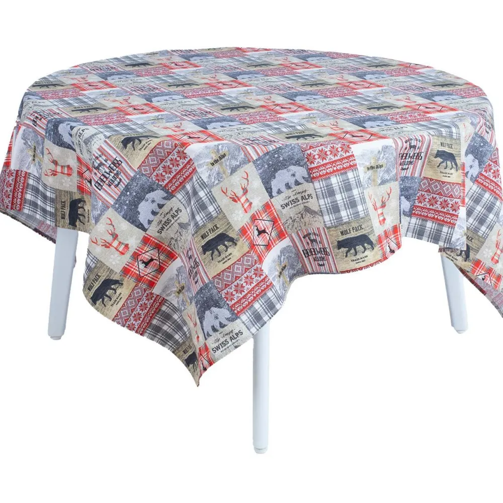 Clearance Pöytäliina WINTER 170x170 cm, talvi- ja eläinkuosi, monivärinen Keittiötekstiilit
