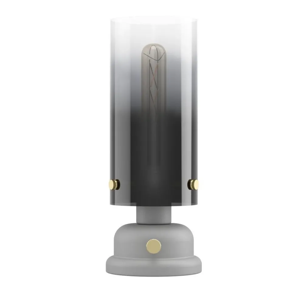 Outlet Pöytävalaisin Gargrave, Ø31.5cm, E27, 40W, IP20, harmaa/messinki Pöytävalaisimet