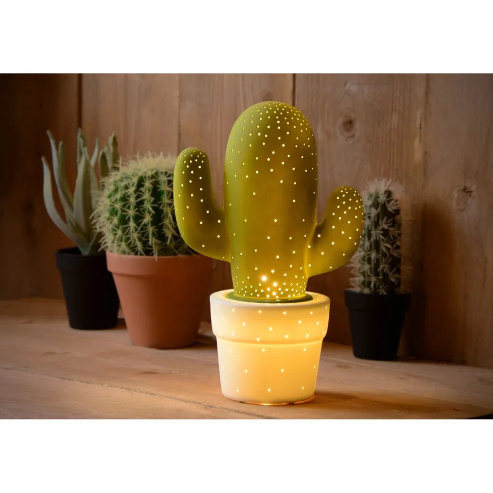 Pöytävalaisin Cactus Ø20 cm vihreä*Lucide Sale