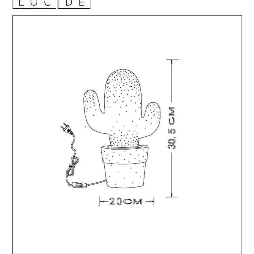 Pöytävalaisin Cactus Ø20 cm vihreä*Lucide Sale
