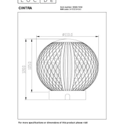 Pöytävalaisin Cintra Ø11cm, 3 Step himmennys, 1x2W/3000K, kirkas*Lucide Best