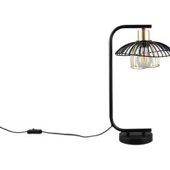 Pöytävalaisin Lauris 44cm E27 mattamusta/kulta*Trio Clearance