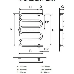 Pyyhekuivain EE 400S 5K L 500x630 mm 60W sähkö kromi*Sentakia New